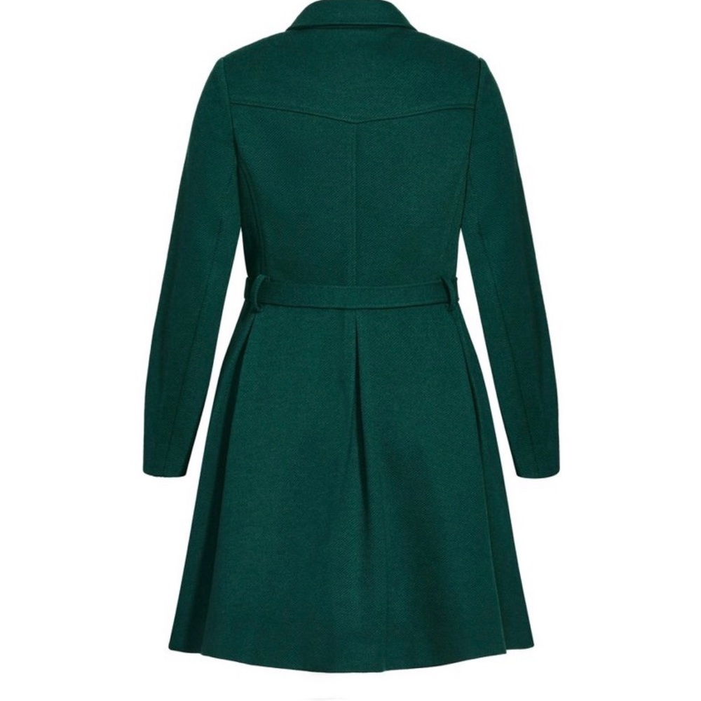 NWT City Chic Blushing Belle Coat - Jade Green - Size 20 / L - Picture 6 of 16